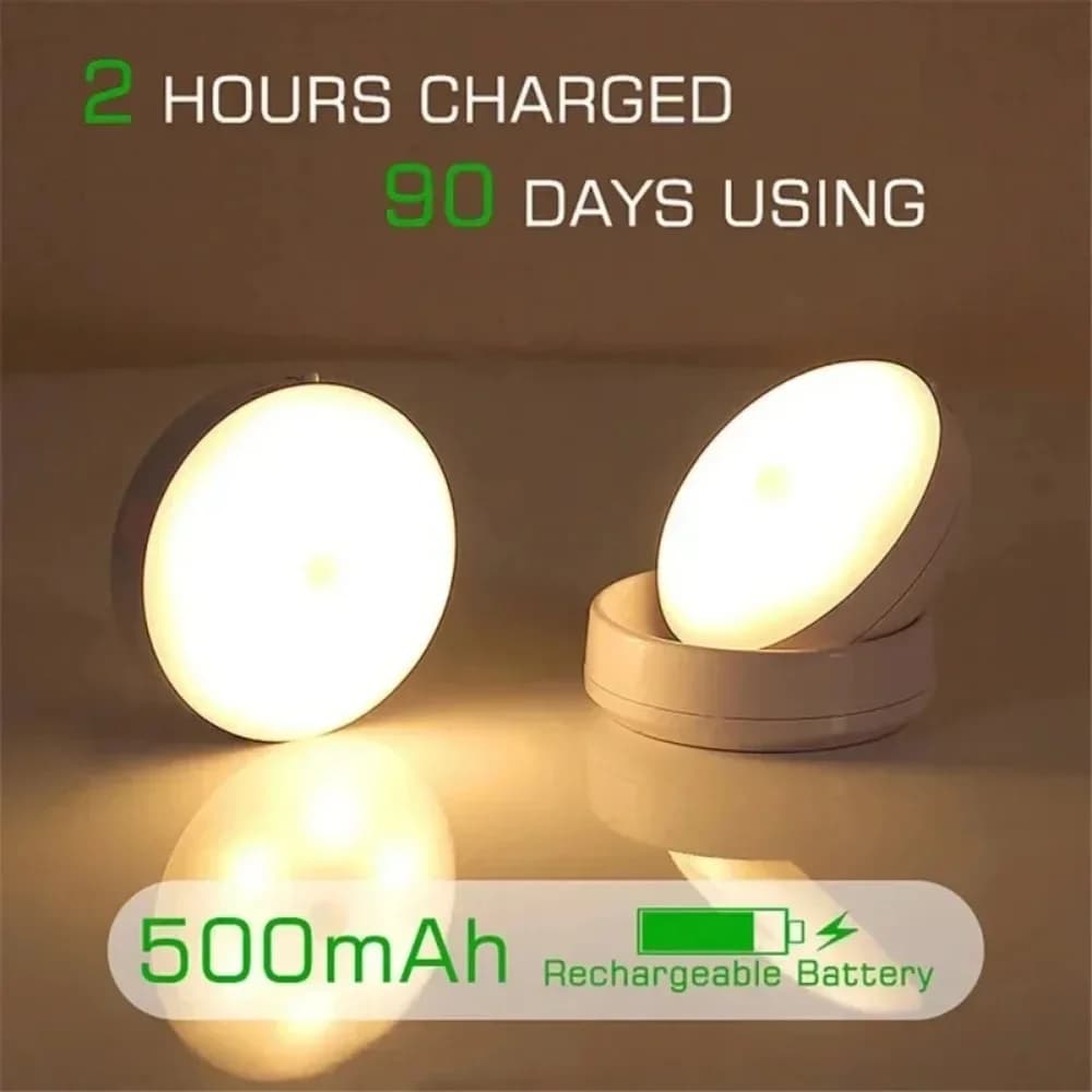 Nabíjateľná LED nočná nástenná lampa so senzorom pohybu