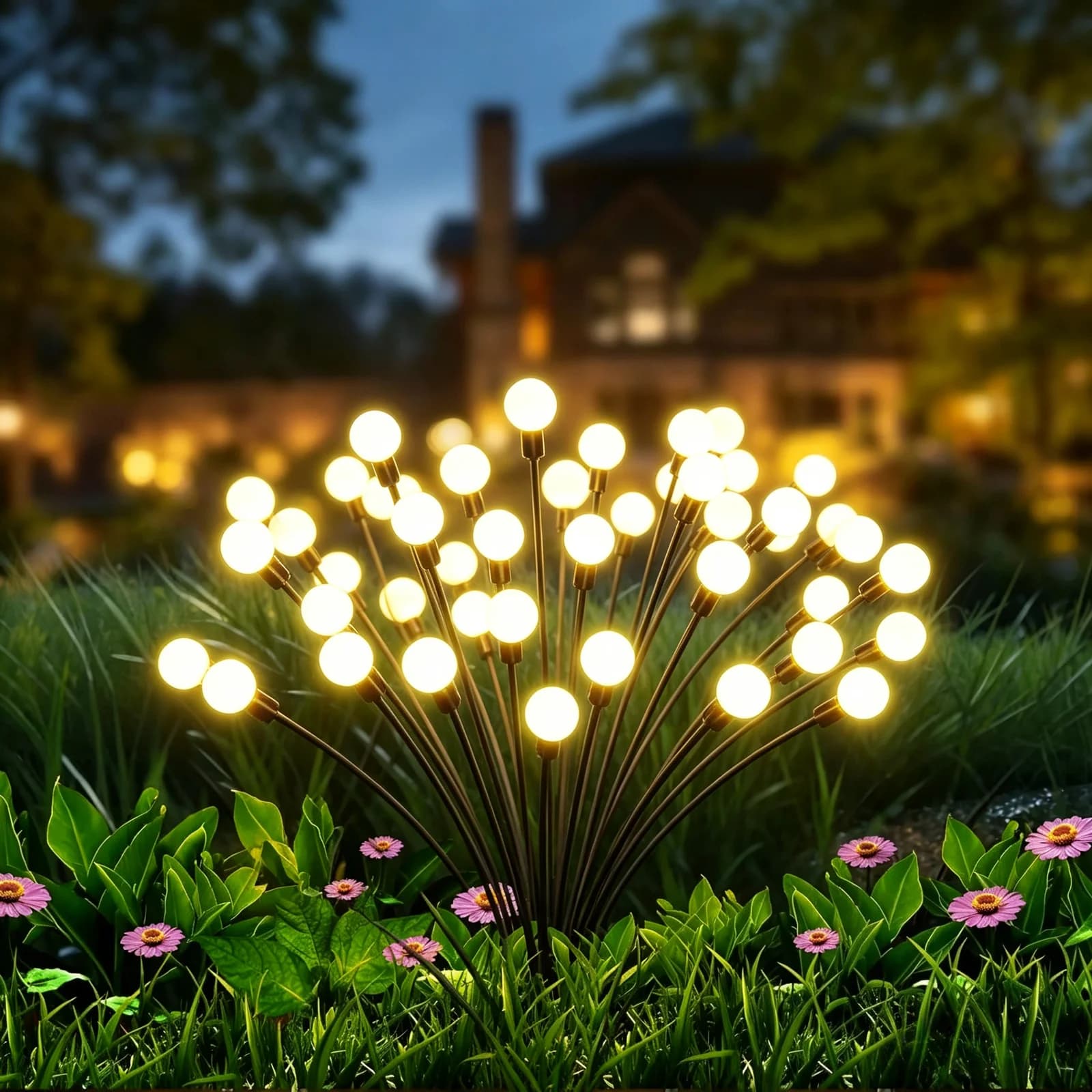 10 LED solárne záhradné svetlá svietuška, vodotesné