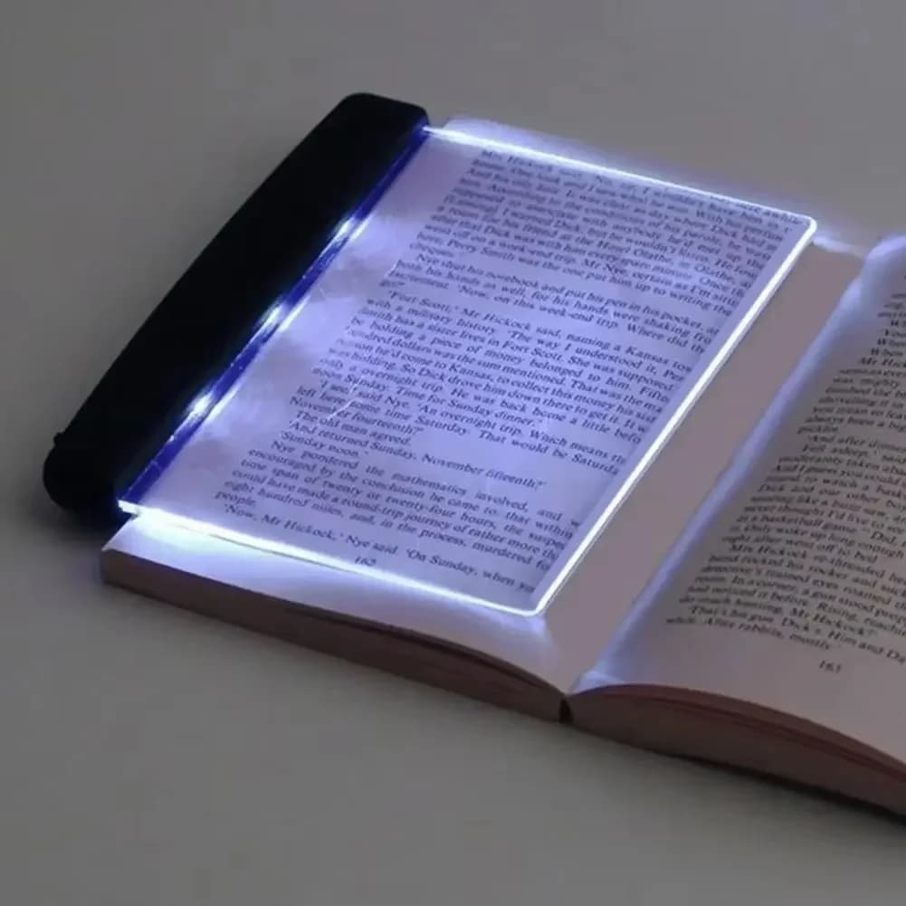 Plochý LED čítací lampa na baterie s ochranou očí
