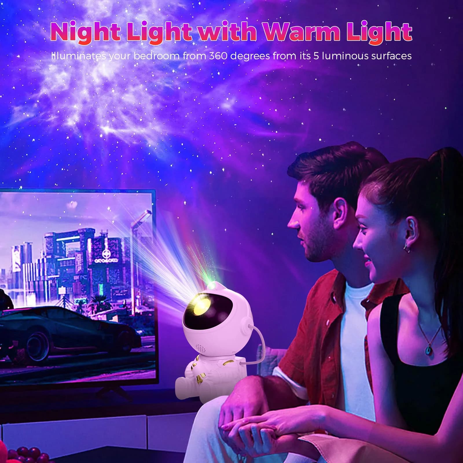 Astronautický projektor vesmíru – LED nočné svetlo