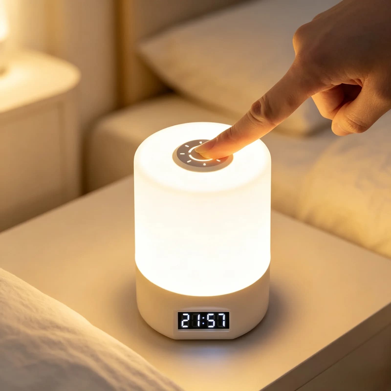 Stmievateľné nabíjacie nočné svietidlo na dotyk, lampa s teplou atmosférou