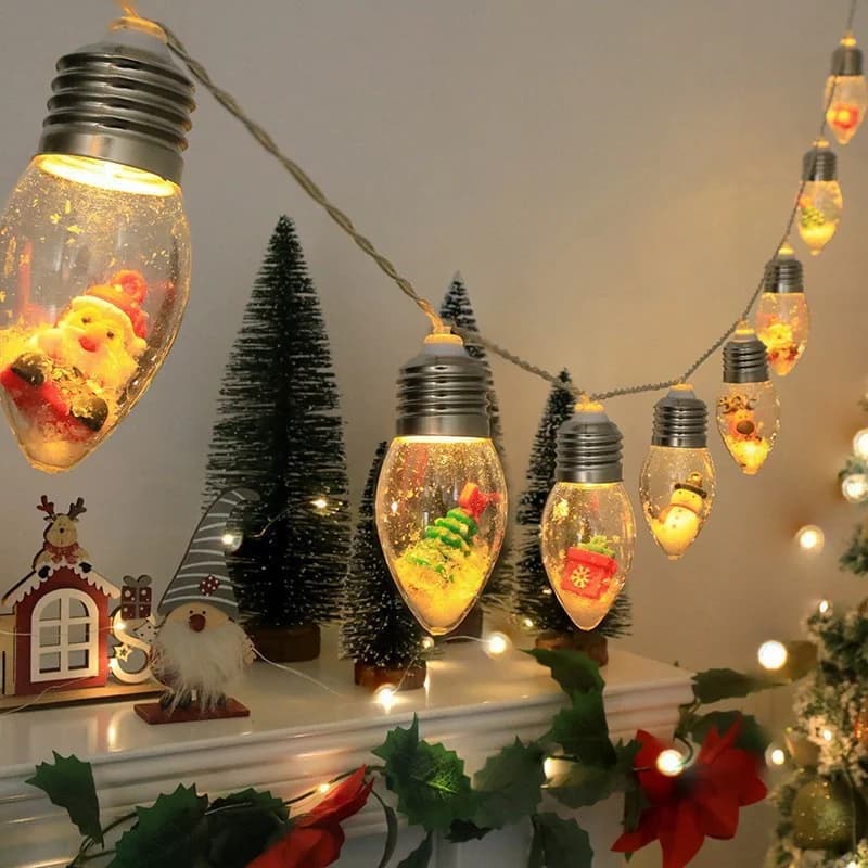 Teplo biele LED vianočné guličky na batérie