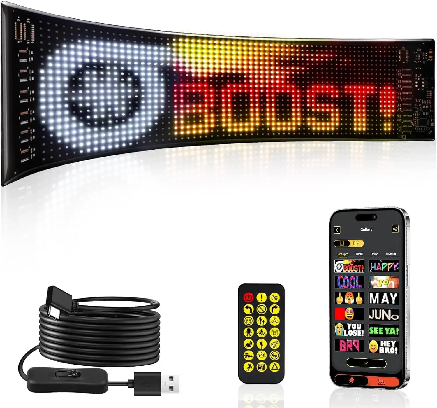 Ohybný RGB LED maticový displej s pixelmi