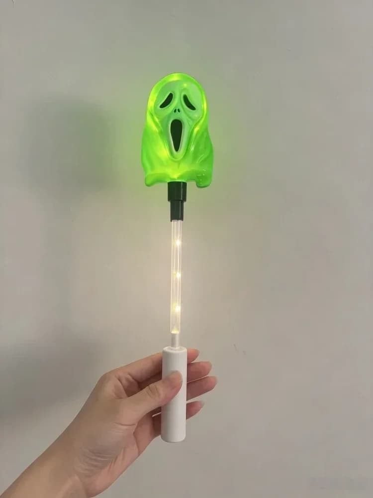 Halloweenská LED prútka s duchom, viacfarebná
